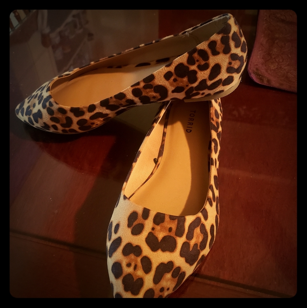 Leopard print pointe flats